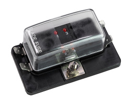 Блок на 4 предохранителя ATP/ATC/ATO с крышкой и индикацией исправности предохранителя (11514-04)